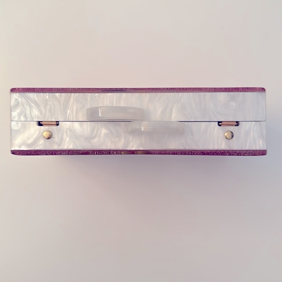 🦄BARI LYNN Unicorn Acrylic Box Bag w/glitter - Picture 3 of 8